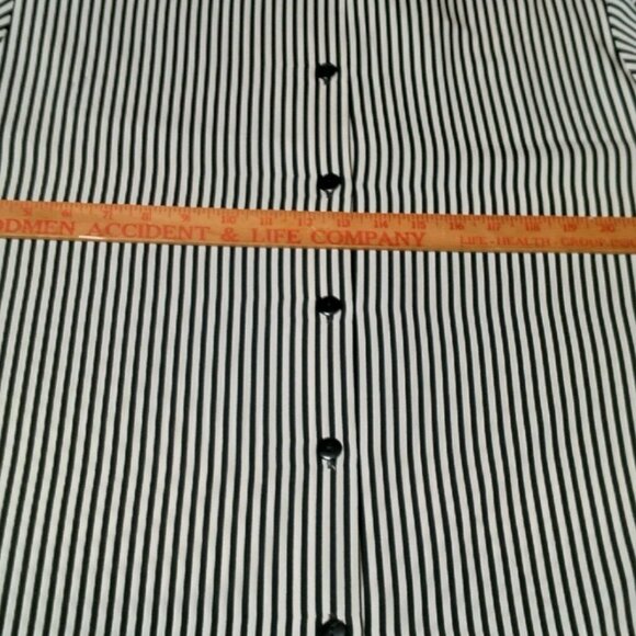 Vintage 90s Claudia Richard Blouse Woman Plus Size 2X Black White Striped NOS - Picture 6 of 15